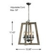 thumbnail image 5 of TOMIYA Farmhouse Light Fixtures Foyer Wood Chandelier for Dining Room, 4 Light Lantern Hanging Pendant Light for Kitchen Island Entryway, 5 of 7