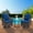 Brown rattan blue cushion, variant on Huisuilinss Outdoor Swivel Rocker Patio Chairs with Thick Cushions and Glass Top Side Table, 3PCS High Back Wicker Swivel Chair Set for Patio Porch Pool