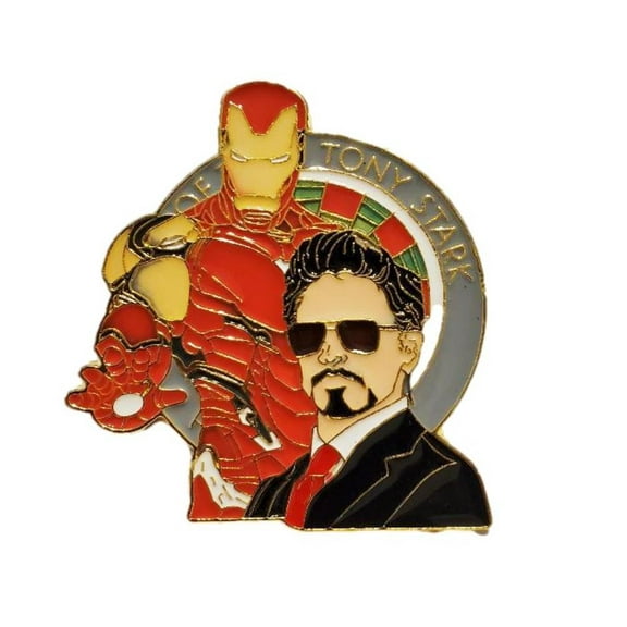 Iron Man And Tony Stark 2 Inches Tall Enamel Metal Pin