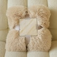 thumbnail image 4 of Surpdew Decorative Soft Long Pile Fluffy Faux Throw Blanket 50" X 60", Solid Luxury Fuzzy Plush Blanket For Couch Sofa Bed, Accent Shaggy Lightweight Blankets For Pet,Thick,Warm, 4 of 6