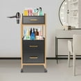 thumbnail image 5 of Mobile Salon Trolley Cart with 3 Drawers & Dryer Holder Hairstylist Storage Cart, 5 of 6