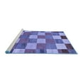 thumbnail image 2 of Ahgly Company Machine Washable Indoor Square Checkered Blue Modern Area Rugs, 3' Square, 2 of 4