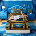 thumbnail image 4 of meiyoeat Ocean Animal Shark Twin Sheets For Boys,Vintage Coastal Style Bedding Kids,3-Piece, 4 of 6