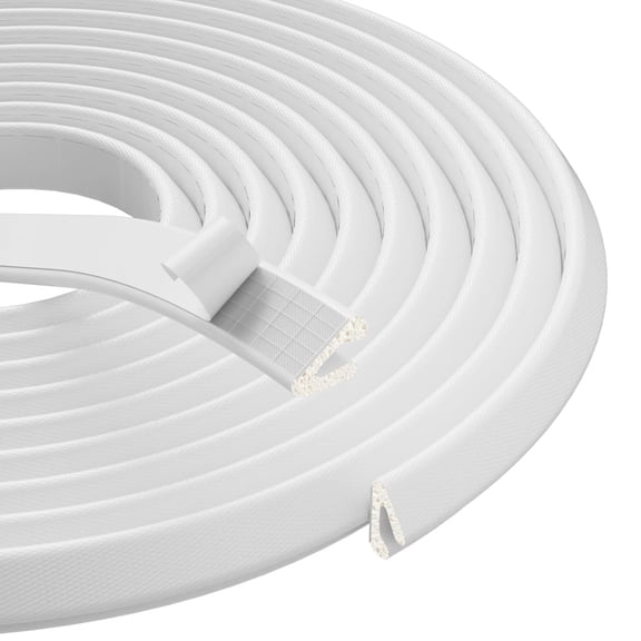 V Shape Thin Foam Weather Stripping Door Frame Seal Strip 19.7FT White, Draft Stopper, Insulation Winter, Weatherstripping, Gap Sealing, Soundproofing, Self-Adhesive Used for Exterior Front Door Side