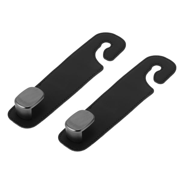 Gancho para Reposacabezas de Asiento de Automóvil Universal 2 Pcs para la Mayoría de Automóviles, SUV, Camiones, Cuero Sintético Negro