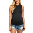 thumbnail image 3 of Women's Maternity Tank Tops Shirts Sleeveless Crew Neck Pregnancy Shirts Clothes, 3 of 4