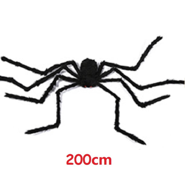 Araña gigante aterradora negra, telaraña gigante, accesorios de decoración de Halloween, Casa Encantada, vacaciones al aire libre, 150/200cm