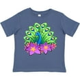 thumbnail image 3 of Inktastic Peacock and Flowers Boys or Girls Toddler T-Shirt, 3 of 5