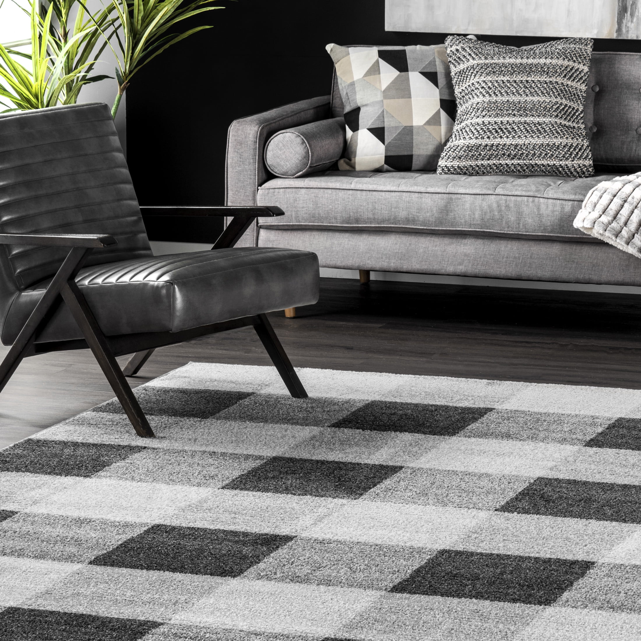 nuLOOM Aisha Buffalo Plaid Area Rug, 2' 5" x 9' 6", Runner, Aisha Grey