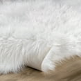 thumbnail image 5 of nuLOOM Fluffy Faux Sheepskin Quarto Shag Area Rug, 3' 6" x 6', White, 5 of 9