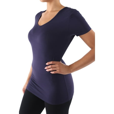 OEM - Women's Basic V-neck Tunic Style Thigh Length T-shirt - Walmart.com