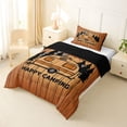 thumbnail image 2 of Erosebridal Teens Happy Camping Car Twin Comforter Sets 3-Piece,Vintage Rustic Cottage Bedding Set for Boys Girls,Black Reversible,Ultra Soft Home Decor, 2 of 6