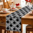 thumbnail image 5 of Grey Geometric Table Runner 108 Inches, Black White Boho Bed Runner Dresser Scarves Tabletop for Indoor Outdoor Parties/Ceremony/Banquet, 13"x 108", 5 of 9