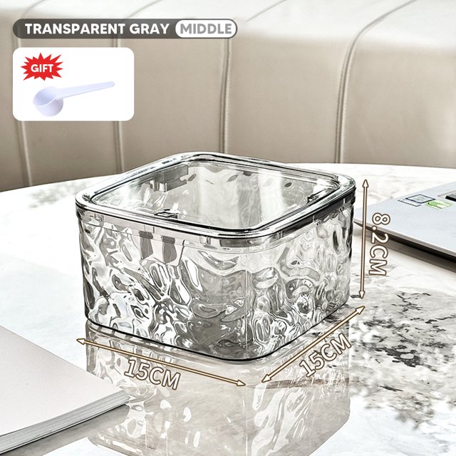 Contenedor de polvo para lavandería con tapa, organizador de cápsulas de lavado, soporte para lavandería, caja de almacenamiento de escritorio