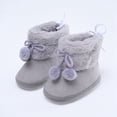 thumbnail image 2 of Infant Baby Girl Winter Warm Plush Half Boots Soft Sole Shoes 0-18M, 2 of 3