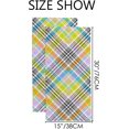 thumbnail image 3 of 2 Pack Premium Hand Towels - Ultra Soft & Highly Absorbent - Colorful Chevron Plaid Tartan Texture Absorbent Washcloths for Bathroom Hotel Kitchen 30x15in, 3 of 6