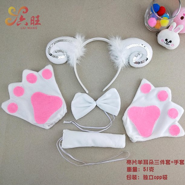 YT1 Niños Cosplay Traje De Animal Diadema Cola De Arco Oso De Zorro Día De Los Halloween Rendimiento Disfraces K
