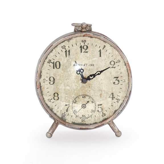 PARIS Table Clock Mantel Petite Small Iron Bronze
