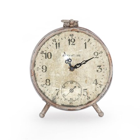 PARIS Table Clock Mantel Petite Small Iron Bronze