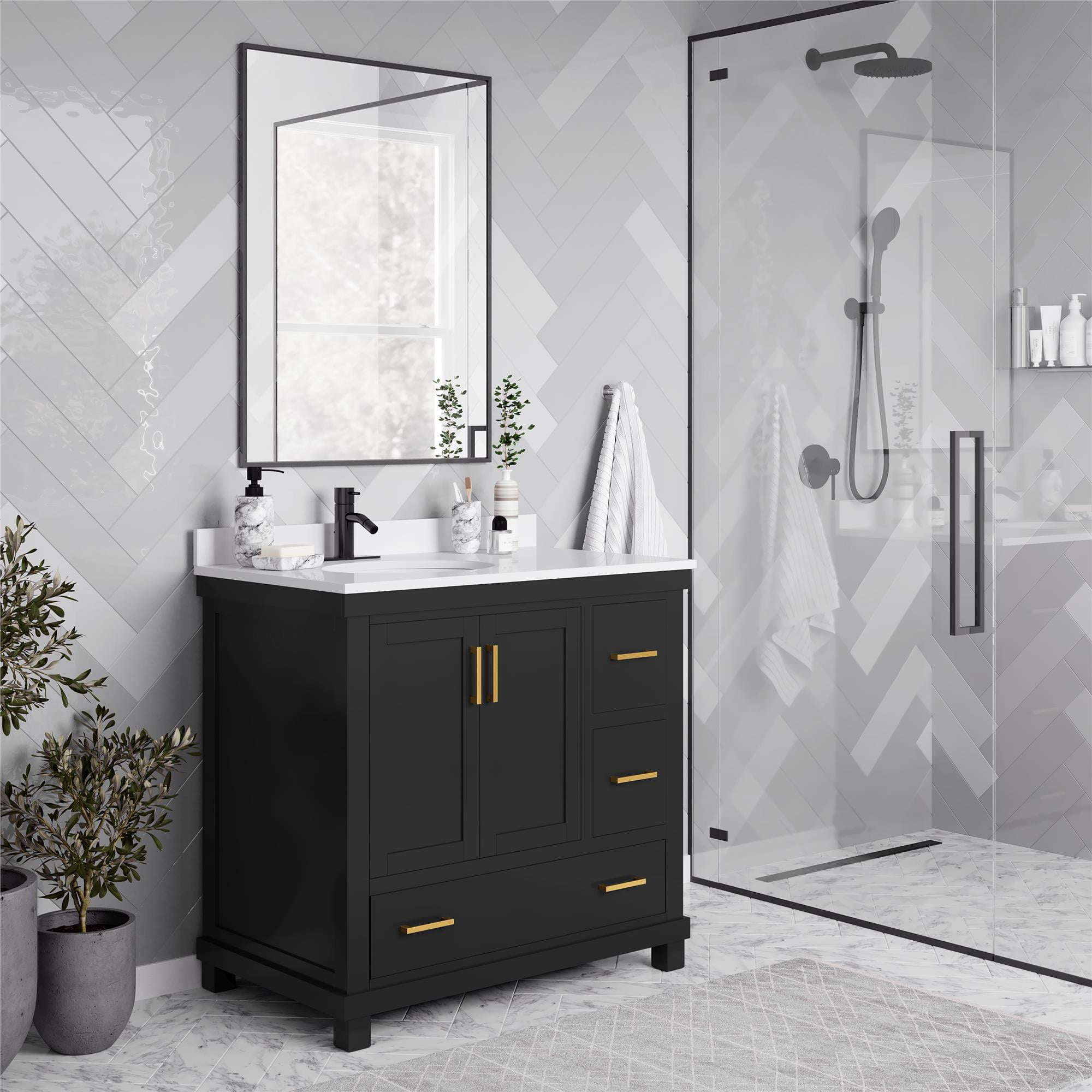 DHP Sunnybrooke 30 Inch Bathroom Vanity with Sink, Green - Walmart.com