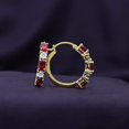 thumbnail image 2 of Gems Jewels 925 Sterling Silver 2 Ct Oval Cut White Diamond & Ruby Clip on Hoop Earring's 14K Yellow Gold Plated For Women's, 2 of 3