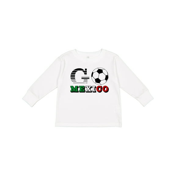 Inktastic Go, Mexico- Soccer, Football Boys or Girls Long Sleeve Toddler T-Shirt