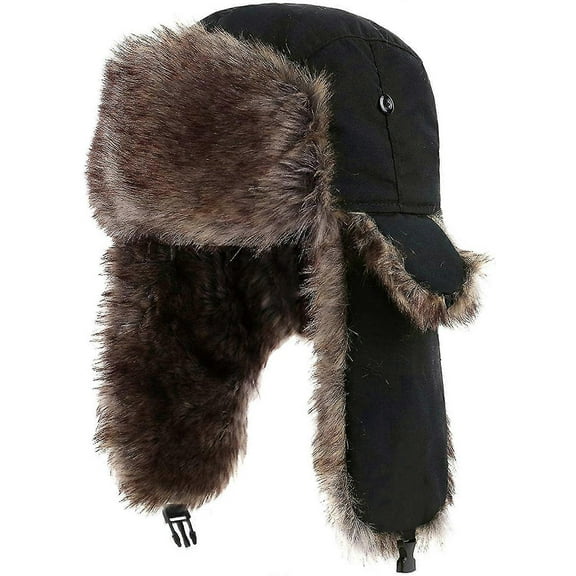 Trapper Ushanka Hat Warm Russian Trooper Fur Earflap Winter Skiing Hat Cap