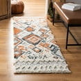 thumbnail image 3 of SAFAVIEH Casablanca Merton Abstract Moroccan Wool Shag Area Rug, Ivory/Brown, 5' x 8', 3 of 8