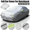 thumbnail image 3 of Waterproof Universal Full Car Cover for Hatchback, Outdoor Indoor All Weather Sun UV Snow Dust Rain Resistant Windproof Protection, 146" x 67" x 59", Silver, Size S, 3 of 9