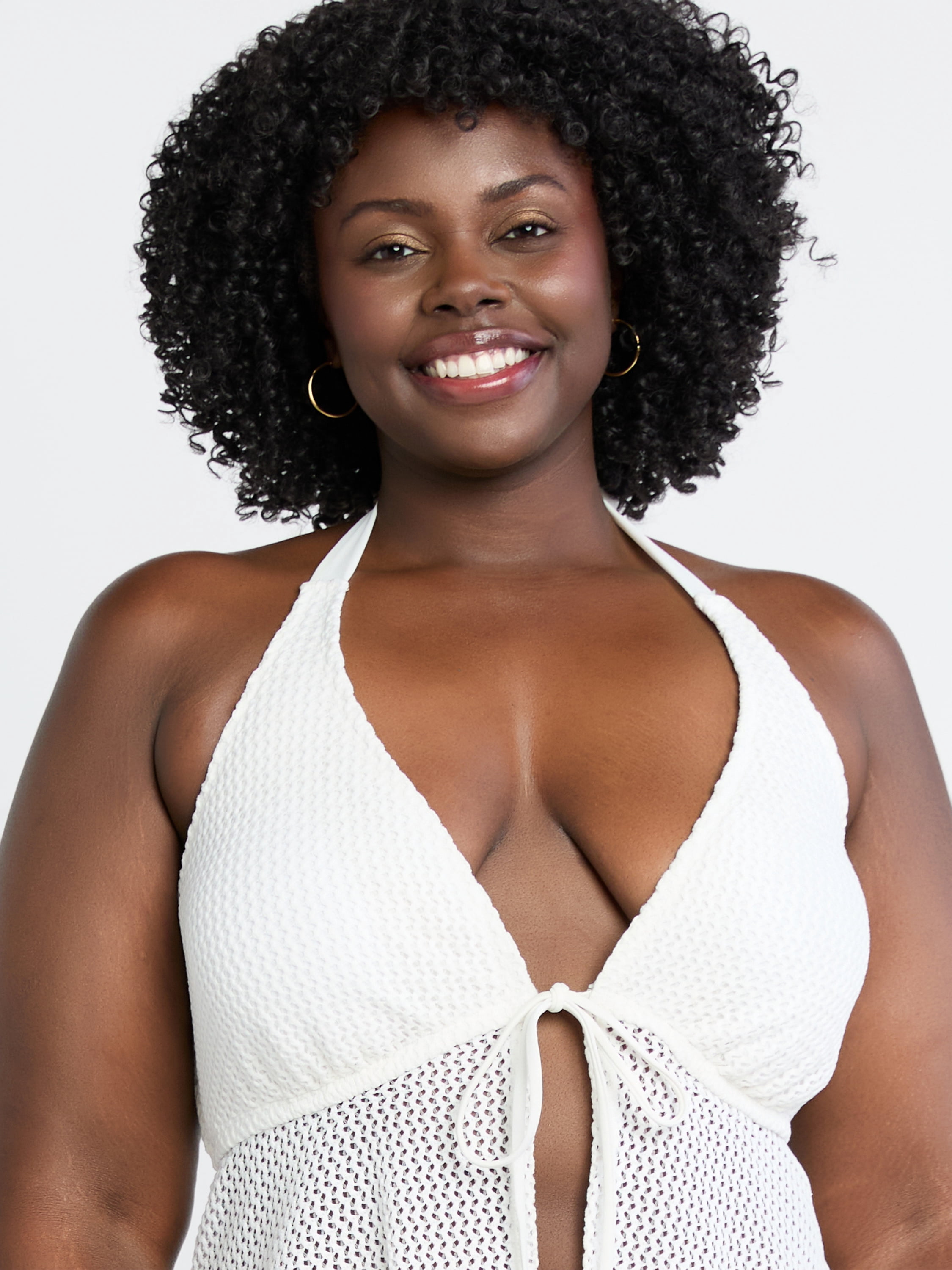 Time and Tru Women's Crochet Tankini Swim Top, Sizes XS-3X