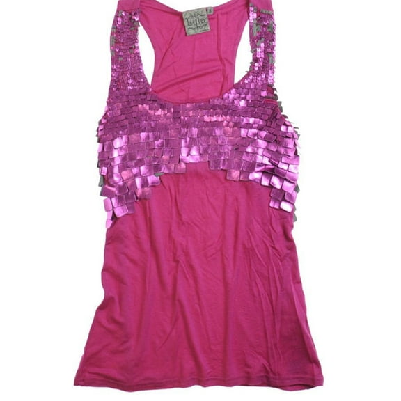 Lyla Womens Vintage Wash Leeveless Tank Top, Purple, Small