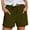 Army Green -CN14, variant on Cotton Linen Shorts for Women Elastic Waisted Drawstring Summer Casual Beach Bermuda Shorts with Pockets Coffee L