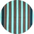 thumbnail image 1 of Ahgly Company Indoor Round Oriental Light Blue Traditional Area Rugs, 4' Round, 1 of 4