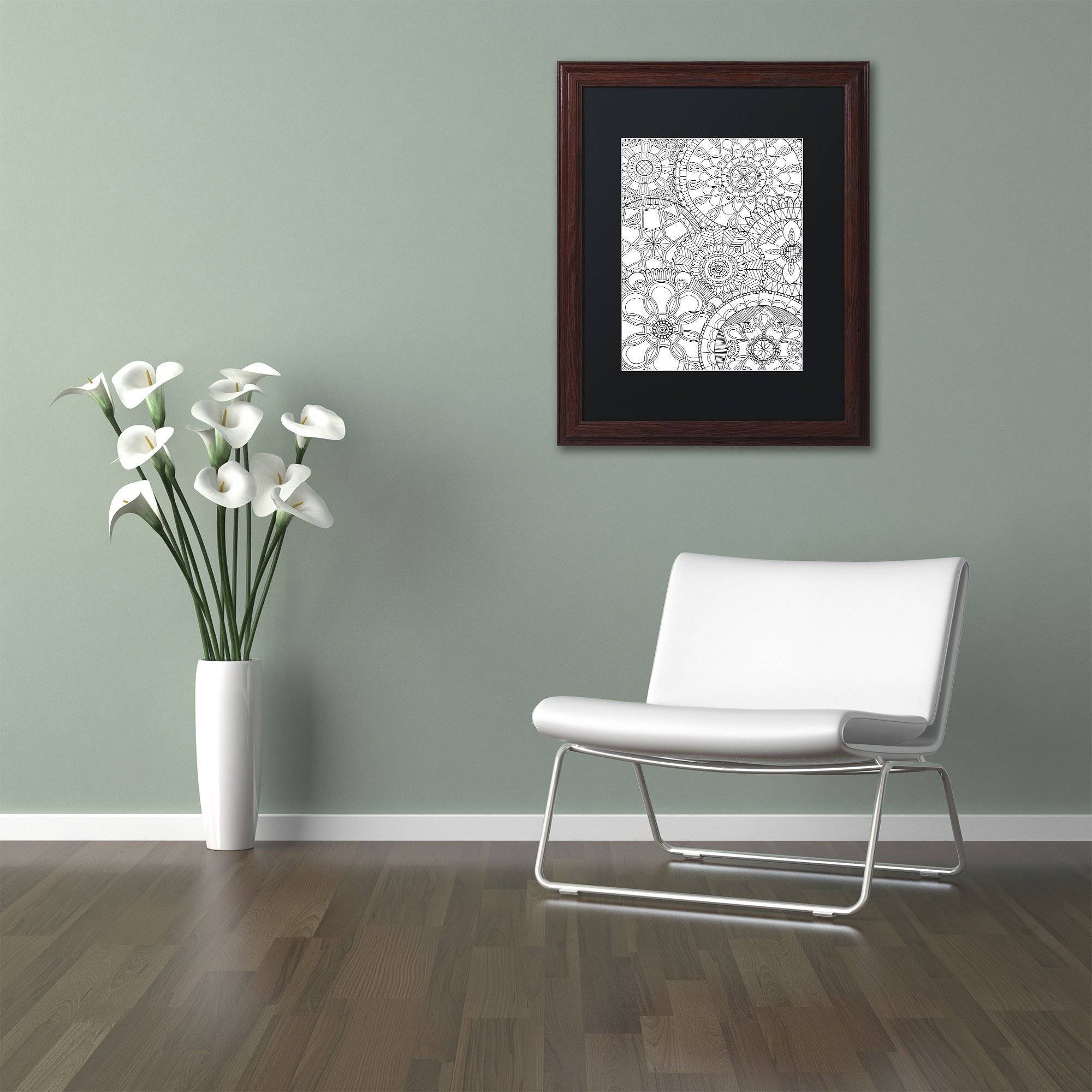 Trademark Fine Art "Family Mandalas" Canvas Art by Hello Angel, Black Matte, Wood Frame