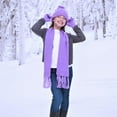 thumbnail image 6 of Girls 3-Piece Winter Hat, Scarf & Glove Set – Cozy Knit Beanie Accessories for Kids – Warm Cold Weather Gear, 6 of 6