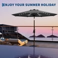 thumbnail image 3 of 9FT Patio Market Umbrella with 32 Solar Powered LED Lights - 8 Ribs, Tilt & Crank, UV-Resistant, Waterproof - Outdoor Garden, Pool, Deck, Backyard, Table Use, 3 of 7