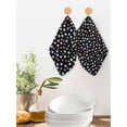 thumbnail image 2 of Colorful Polka Dot Kitchen Dish Towels for Drying Dishes Set of 3, Modern Minimalist Geometric Black Waffle Weave Microfiber Hand Tea Bathroom Towels Quick Dry & Absorbent Towel 12x12, 2 of 7