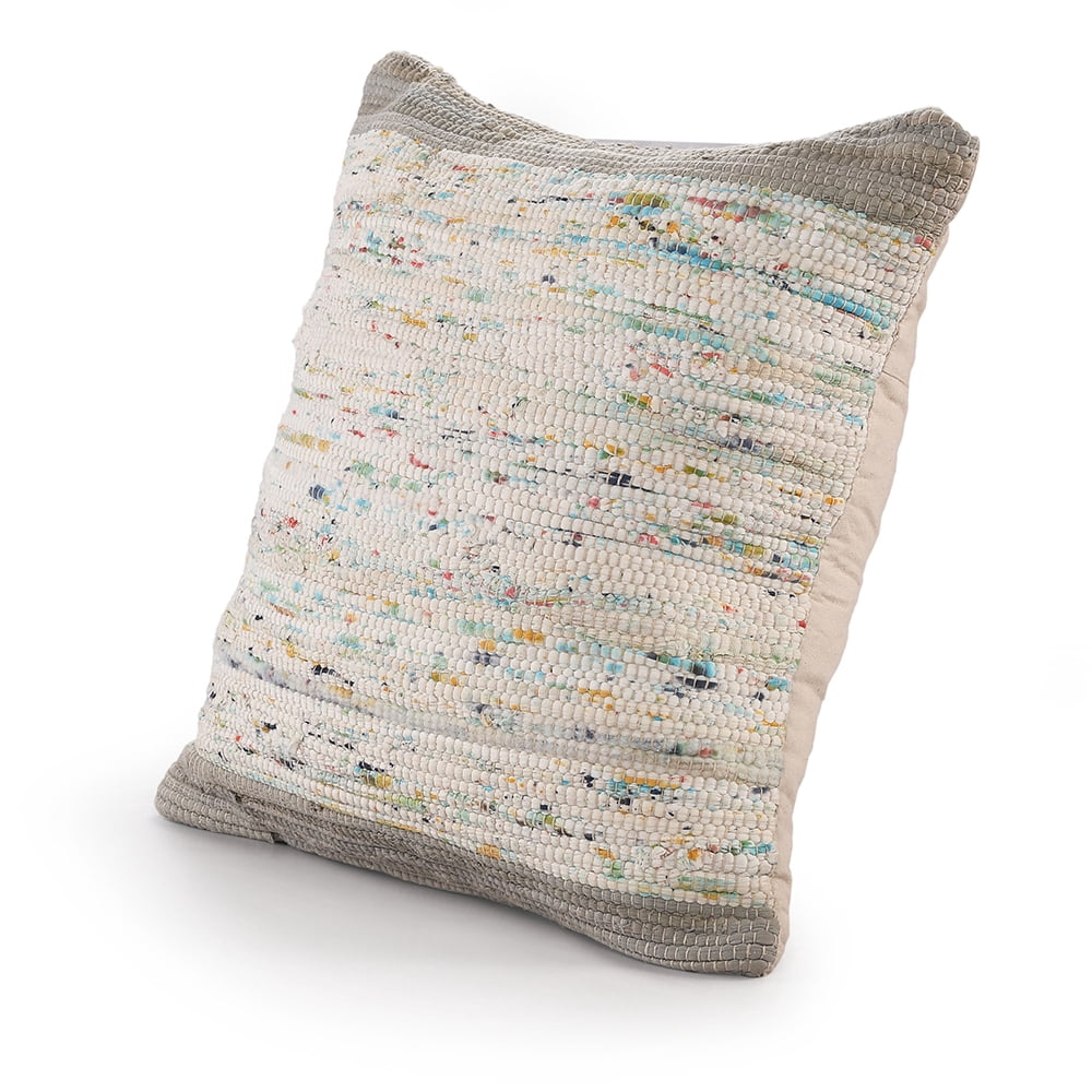 Harlow Hill Luma 20" x 20" Gray/Multicolor Striped Cotton Adult Decorative Throw Pillow