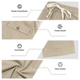 thumbnail image 4 of Men's Linen Pants Lightweight Drawstring Elastic Waist Straight Legs Loose Fit Summer Beach Yoga Pants with Pockets XL, 4 of 5