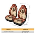 thumbnail image 7 of Jiueut Pug Dog Flower Print Car Seat Covers Set of 2, Anti-Slip Car Front Seats Only Auto Front Seat Cover for Women Men Soft Bucket Seat Cushion Pads, 7 of 7