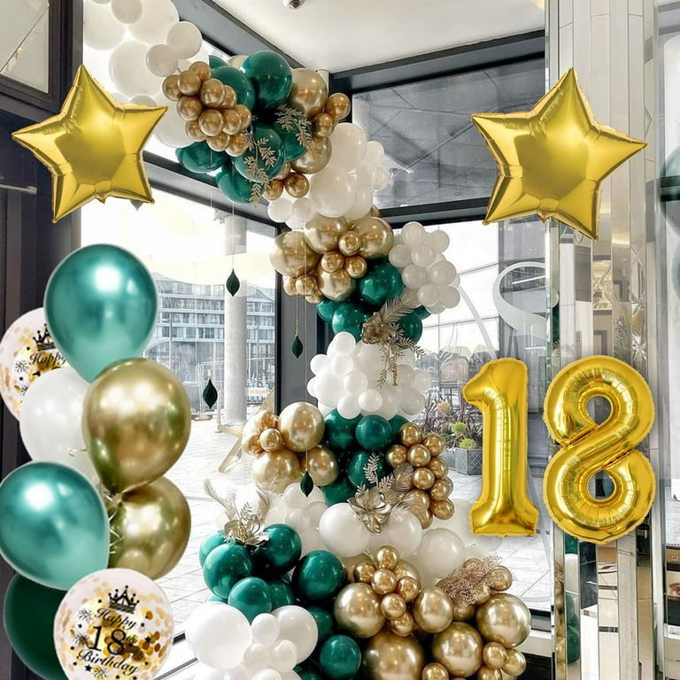 GYESXYW Sage Green 18th Birthday Decorations for Girls, Olive Green and Gold 18th Birthday Decorations Set, Happy Birthday Banner, Crown, Birthday Sash, Confetti Balloons for Girls Party Supplies GYESXYW Sage Green 18th Birthday Decorations for Girls, Olive Green and Gold 18th Birthday Decorations Set, Happy Birthday Banner, Crown, Birthday Sash, Confetti Balloons for Girls Party Supplies
