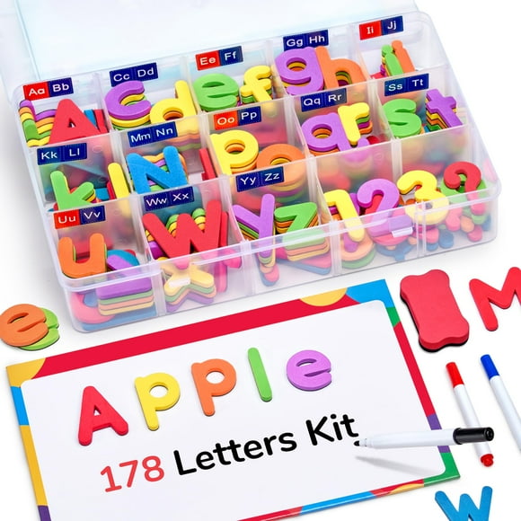 Kit de letras del alfabeto magnético GameNote Classroom, 178 piezas