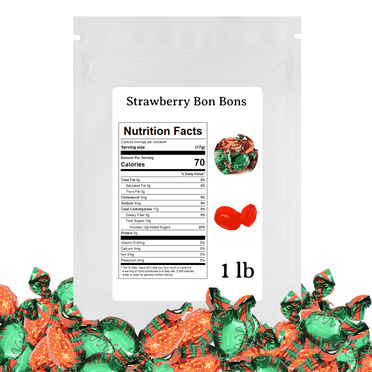 Obelys Strawberry Filled Bon Bons Hard Candy - Individually Wrapped Candy - 1 Pound