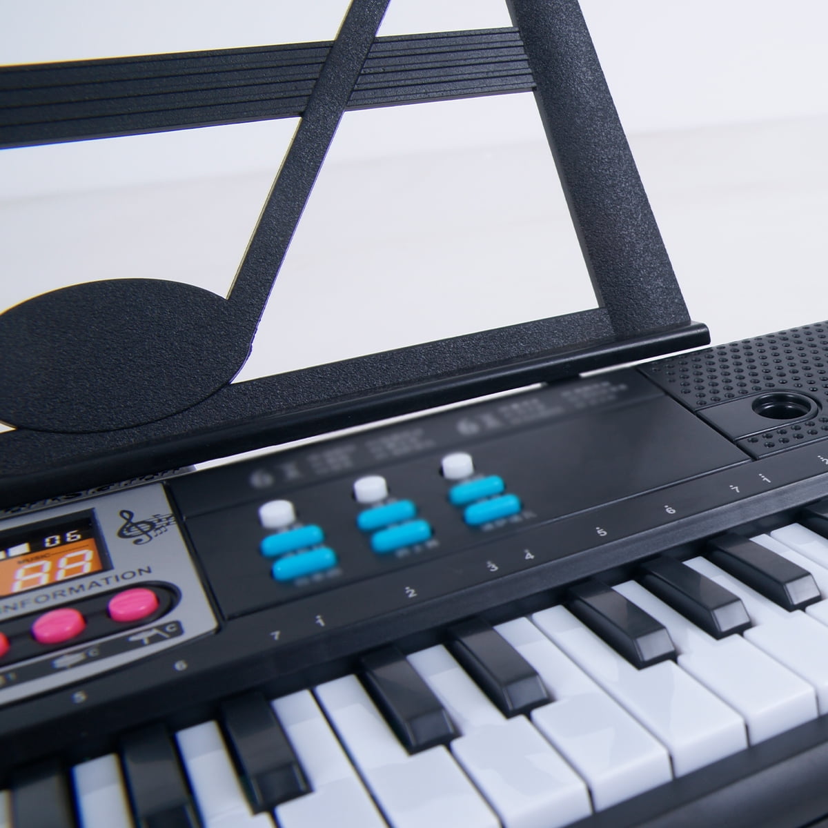 NUAHRHY 61-Key Keyboard Piano, Portable Beginners Electric Piano Keyboard with Built-In Speaker, Microphone, Power Supply & Sheet Music Stand(Piano without Music Stand)