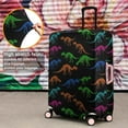 thumbnail image 4 of Black Cartoon Colorful Dinosaurs Skeletons Pattern Luggage Cover Fashion Suitcase Cover Baggage Covers Fit 25-28 Inch Luggage (Go Travel), 4 of 5