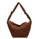 thumbnail image 1 of Bolso informal acolchado para mujer con correa de nudo, bolso de ocio suave para mujer (marrón), 1 of 7
