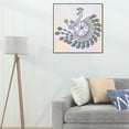 thumbnail image 2 of Reloj de pared Wdftyju diamante pintura bordado pavo real, 2 of 9