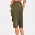 thumbnail image 5 of SHE IS Womens Baggy Harem Capri Pants Wide Leg Lounge Elastic Waist Sweatpants Casual Beach Trousers with Pockets, 5 of 6