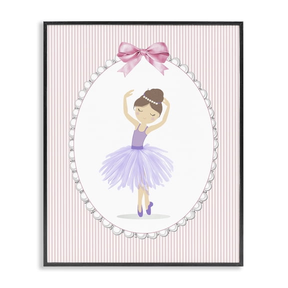 Stupell Industries Cottage Graceful Dance on Stripes Black Framed Giclee Art, 11 x 14, by Christine Simpson Art