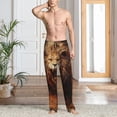 thumbnail image 2 of Rocae Cool Fire Lion Mens Pajama Pants Pj Pants Mens Lounge Pants-Large, 2 of 6